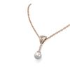 Image 2 : 1.5 ctw Diamond and Pearl Necklace 18K Rose Gold