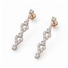 Image 1 : 5.28 ctw Princess and Marquise Diamond Earrings 18K Rose Gold