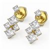 Image 1 : 2.18 ctw Princess Diamond Designer Earrings 18K Yellow Gold