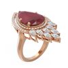 Image 1 : 13.76 ctw Ruby & Diamond Ring 18K Rose Gold