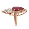 Image 2 : 13.76 ctw Ruby & Diamond Ring 18K Rose Gold