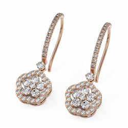 2 ctw Diamond Designer Earrings 18K Rose Gold