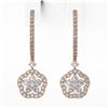 Image 2 : 2 ctw Diamond Designer Earrings 18K Rose Gold