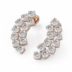 5.94 ctw Cushion Cut Diamond Designer Earrings 18K Rose Gold