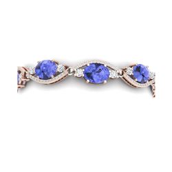 20.5 ctw Tanzanite & VS Diamond Bracelet 18K Rose Gold