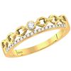 Image 1 : 14kt Yellow Gold Round Diamond Rolo Link Stackable Band Ring 1/12 Cttw