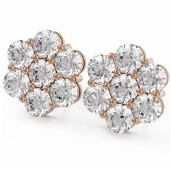 3.75 ctw Diamond Designer Earrings 18K Rose Gold