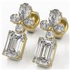 Image 1 : 2.75 ctw Emerald Cut Diamond Designer Earrings 18K Yellow Gold