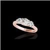 Image 1 : 3 ctw Certified Diamond 3 Stone Solitaire Ring 10K Rose Gold