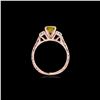 Image 2 : 1.35 ctw SI/I Fancy Intense Yellow Diamond 3 Stone Set Ring 10K Rose Gold