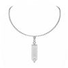 Image 1 : 19 ctw Mixed Cut Diamond Designer Necklace 18K White Gold