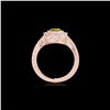 Image 2 : 2 ctw Certified SI/I Fancy Intense Yellow Diamond Halo Ring 10K Rose Gold