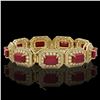 Image 2 : 61.92 ctw Certified Ruby & Diamond Victorian Bracelet 14K Yellow Gold