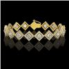 Image 1 : 11.7 ctw Princess Cut Diamond Micro Pave Bracelet 18K Yellow Gold