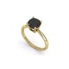 Image 2 : 3.0 ctw Cushion Black Diamond Engagement Designer Ring 18K Yellow Gold