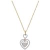 Image 1 : 10kt Yellow Gold Round Diamond Triple Nested Heart Pendant Necklace 1/3 Cttw