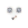 Image 1 : 1.00 ctw Cushion VS/SI Diamond Stud Designer Earrings 14K White Gold