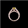 Image 2 : 1.65 ctw Certified SI/I Fancy Intense Yellow Diamond Ring 10K Rose Gold