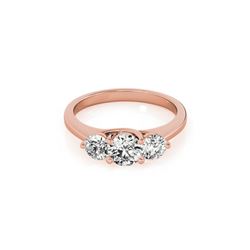 1 ctw Certified VS/SI Diamond 3 Stone Ring 18K Rose Gold