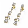 Image 1 : 6.72 ctw Mix Cut Diamonds Designer Earrings 18K Yellow Gold