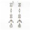 Image 2 : 6.72 ctw Mix Cut Diamonds Designer Earrings 18K Yellow Gold