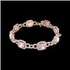 Image 2 : 22 ctw Morganite & Micro VS/SI Diamond Bracelet 14K Rose Gold