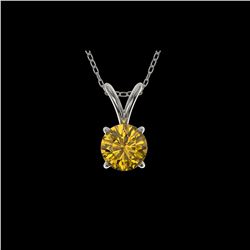 .56 ctw Certified Intense Yellow Diamond Necklace 10K White Gold