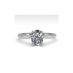 1.01 ctw Oval Cut VS/SI Diamond Engagement Designer Ring 18K White Gold