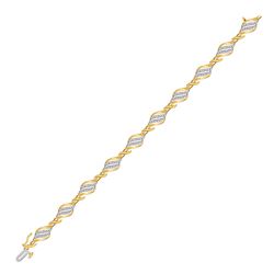 10kt Yellow Gold Round Diamond Fashion Bracelet 1/2 Cttw