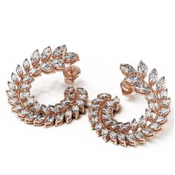 11.25 ctw Marquise Diamond Designer Earrings 18K Rose Gold