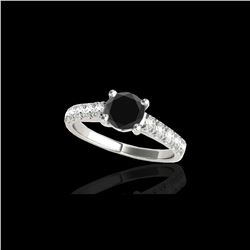 2.1 ctw Certified VS Black Diamond Solitaire Ring 10K White Gold