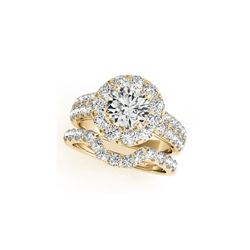 2.3 ctw Certified VS/SI Diamond 2pc Wedding Set Halo 14K Yellow Gold