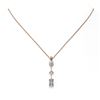 Image 2 : 0.9 ctw Emerald Cut Diamond Designer Necklace 18K Rose Gold