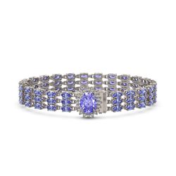 25.54 ctw Tanzanite & Diamond Bracelet 14K White Gold