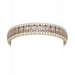 43.05 ctw Morganite & Diamond Bracelet 18K Yellow Gold