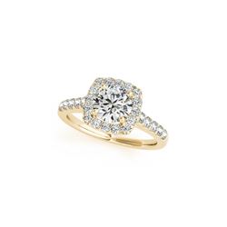 1.1 ctw Certified VS/SI Diamond Halo Ring 18K Yellow Gold