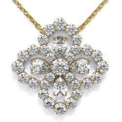 2.5 ctw Pear Cut Diamond Designer Necklace 18K Yellow Gold