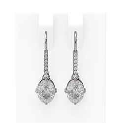 2.18 ctw Oval Diamond Earrings 18K White Gold