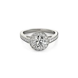 0.9 ctw Certified VS/SI Diamond Halo Ring 18K White Gold