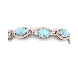 21.6 ctw Sky Topaz & VS Diamond Bracelet 18K Rose Gold