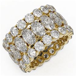 13.87 ctw Oval Cut Diamond Eternity Ring 18K Yellow Gold