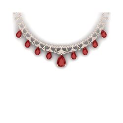 56.94 ctw Ruby & VS Diamond Necklace 18K Rose Gold