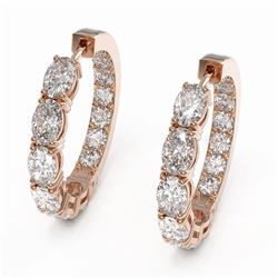 8.5 ctw Oval Diamond Designer Earrings 18K Rose Gold
