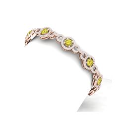 9 ctw SI/I Fancy Yellow Diamond Bracelet 18K Rose Gold