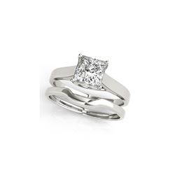 0.75 ctw VS/SI Princess Diamond 2pc Wedding Set 14K White Gold