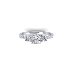 1.5 ctw Certified VS/SI Diamond Art Deco 3 Stone Ring 14K White Gold