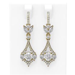 5.27 ctw Diamond Earrings 18K Yellow Gold