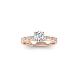 1.01 ctw Certified VS/SI Diamond Art Deco Ring 18K Rose Gold