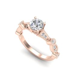 1.03 ctw VS/SI Diamond Solitaire Art Deco Ring 18K Rose Gold