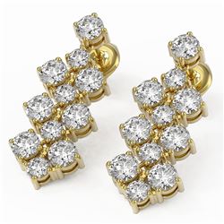 4.74 ctw Diamond Designer Earrings 18K Yellow Gold
